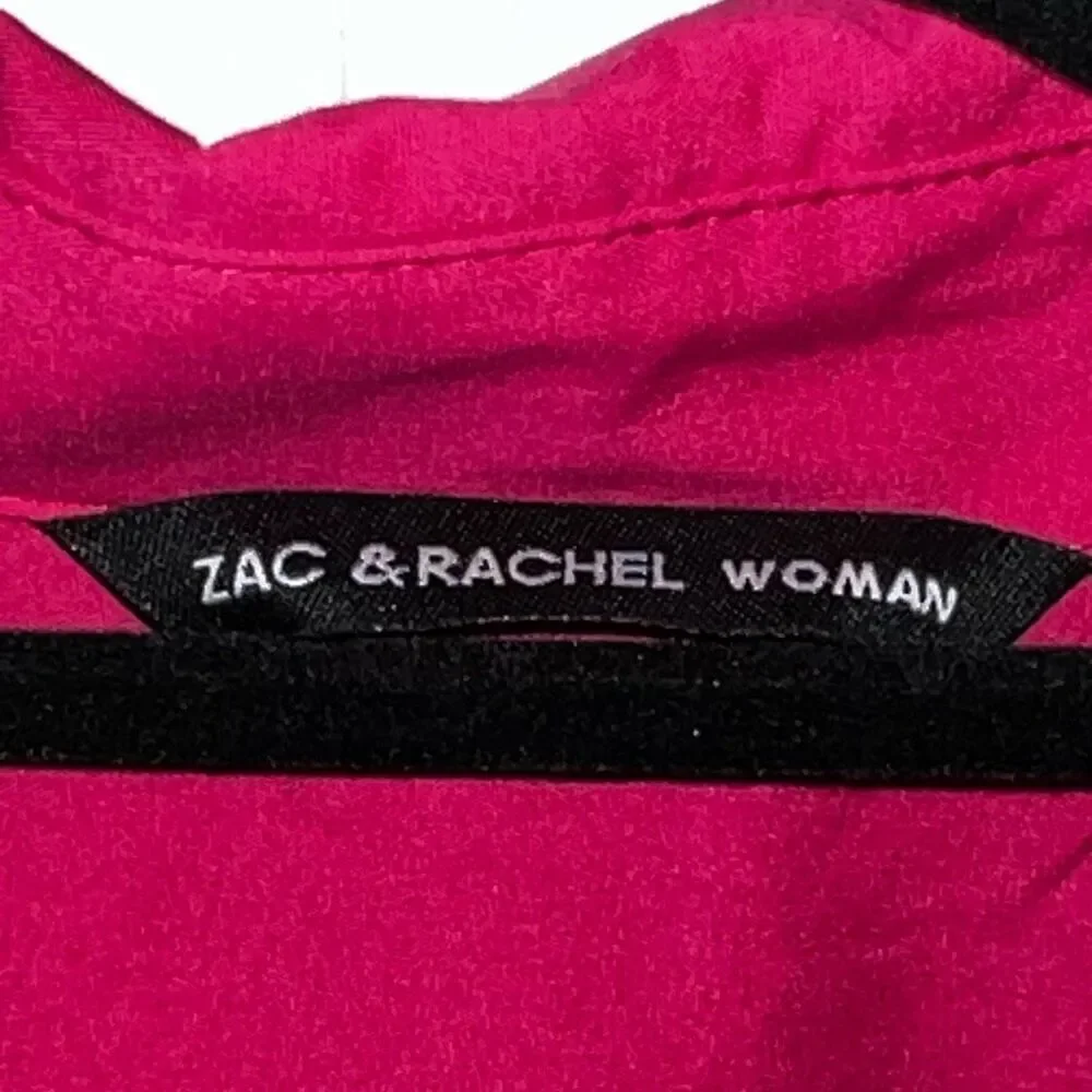 Zac & Rachel Pleated Button Down Top Women’s 3X-Large Pink Long Sleeve V-Neck - Picture 7 of 11